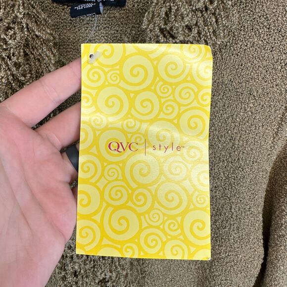 Dialogue Sweater Womens Size XS Brown Acrylic Blend Boucle Fringe Cardigan NWT - Picture 8 of 15